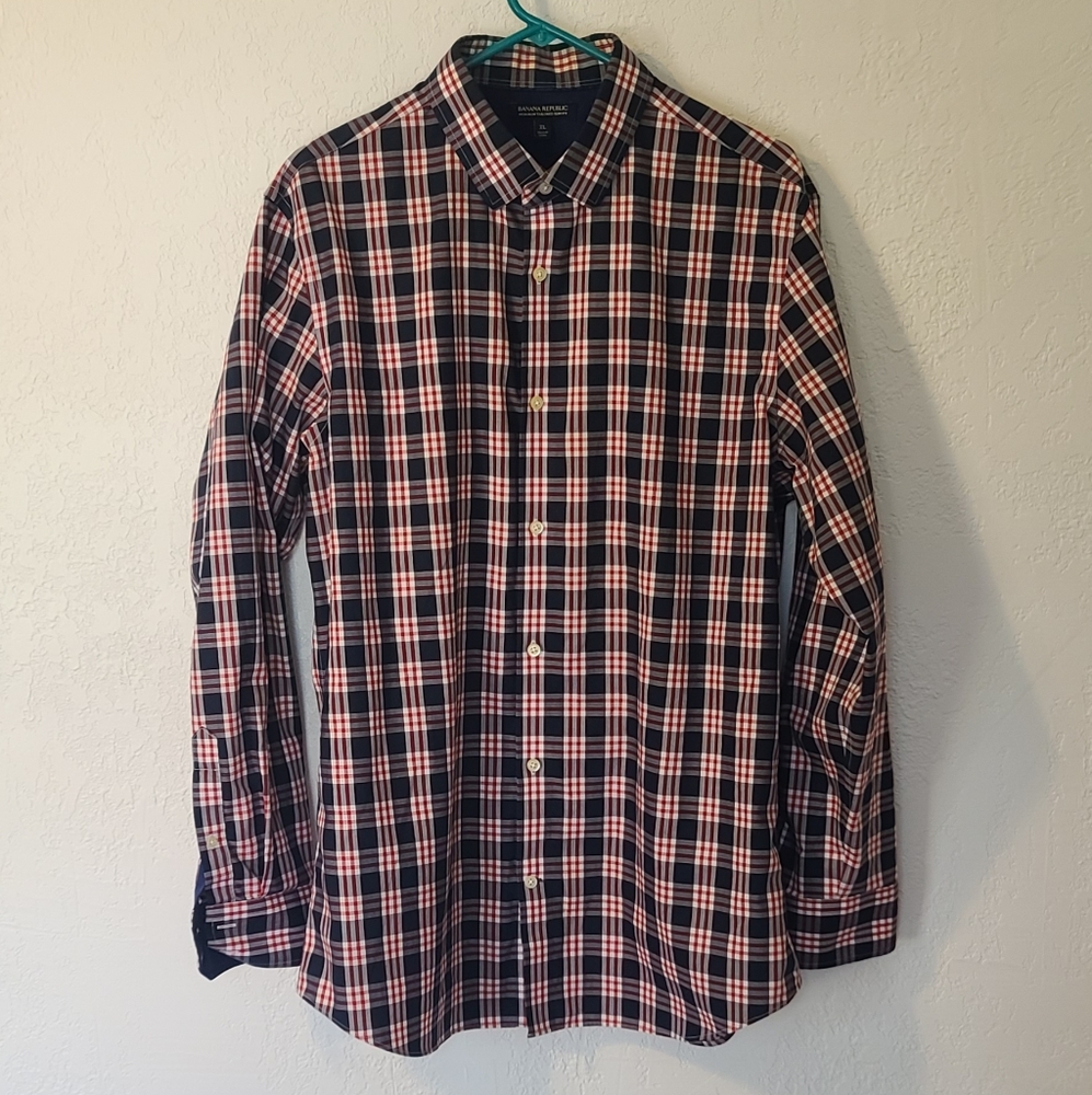 Banana Republic Long Sleeve Plaid Button Up XL